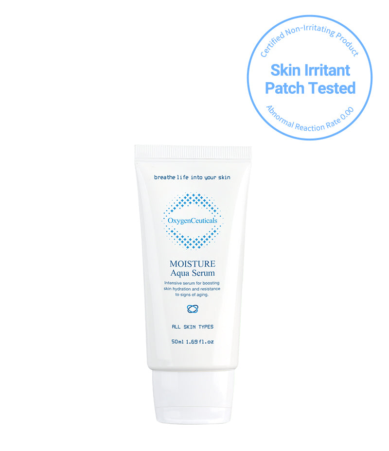 50ml tube of Moisture Aqua Serum. This product has been skin irritant patch tested and proven to be non-irritating.