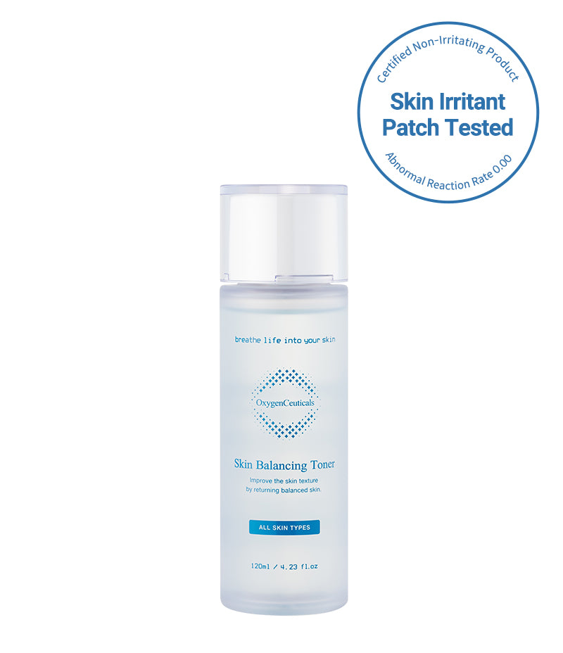 Toning of skin.. 120ml bottle of Skin Balancing Toner facing front. This product has been skin irritant patch tested and proven to be non-irritating to the skin. 