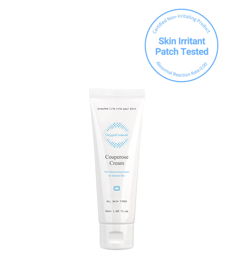 50ml tube of Couperose Cream. This product has been skin irritant patch tested and proven to be non-irritating.