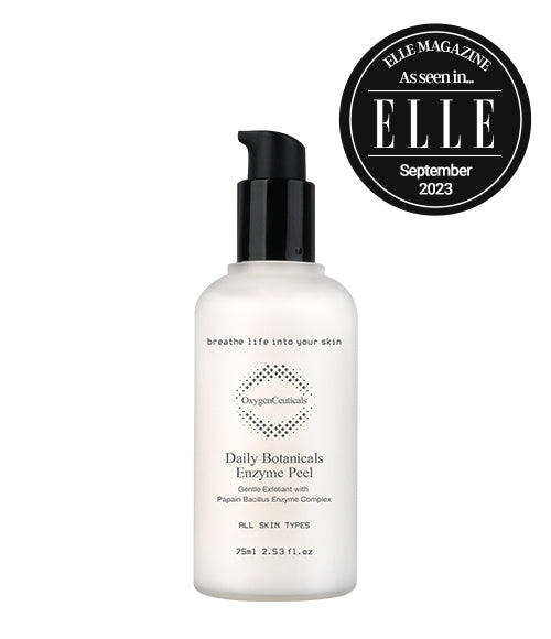 Daily Botanicals Enzyme Peel Facing Front with name and logo visible. This product was seen in the 2023 September edition of Elle Magazine