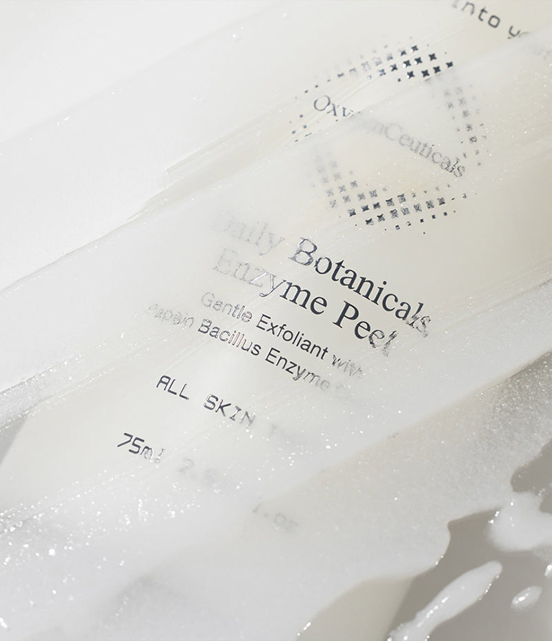 Image of the Daily Botanicals Enzyme Peel obscured by streaks of its emulsion texture. 