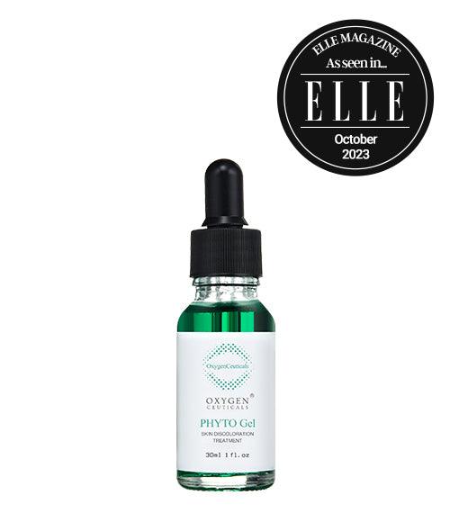30ml bottle of Phyto Gel facing front. This product has been seen in the 2023 October issue of Elle Magazine. 