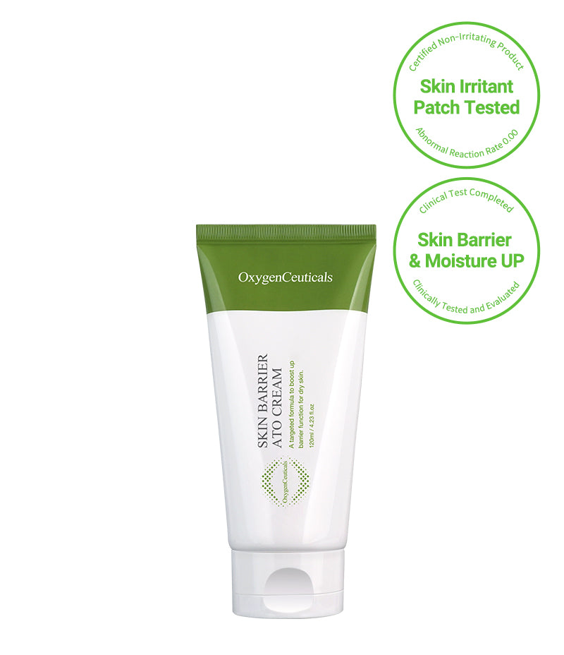 120ml tube of Skin Barrier Ato Cream. This product has been skin patch tested and proven to be non-irritating. It has also been clinically proven to improve skin barrier and moisture levels.