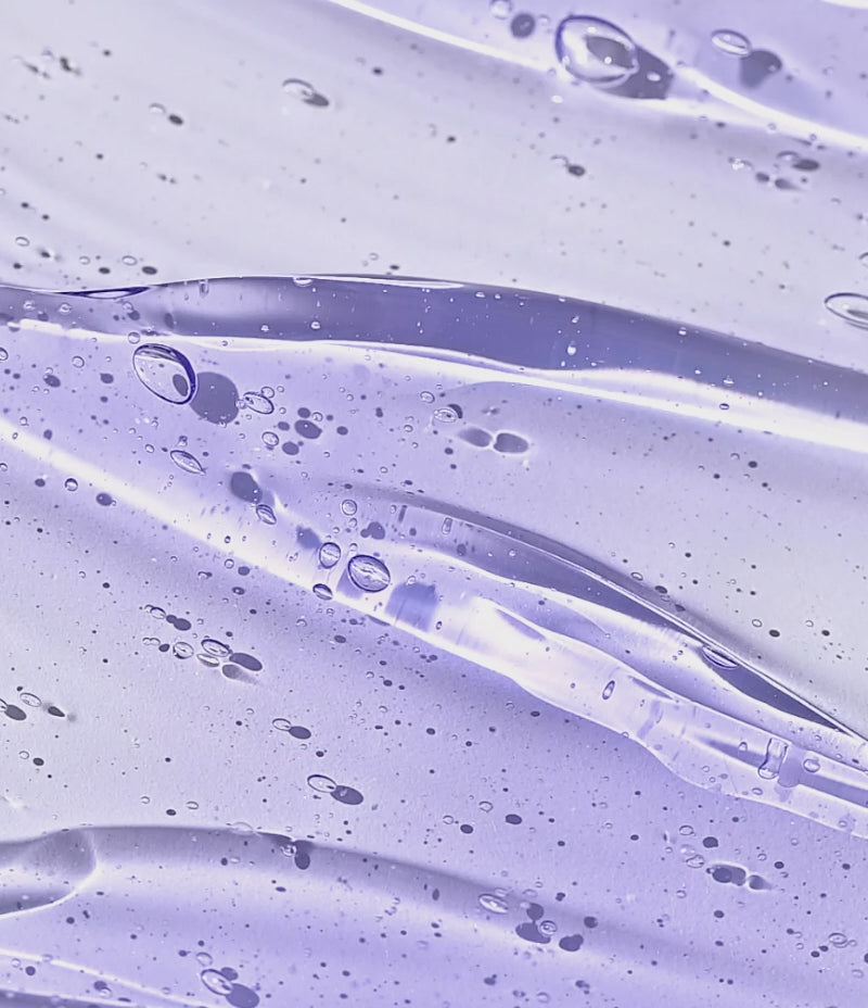 Video of the velvety purple gel texture of the Contour V Gel, made with the natural Azulene.